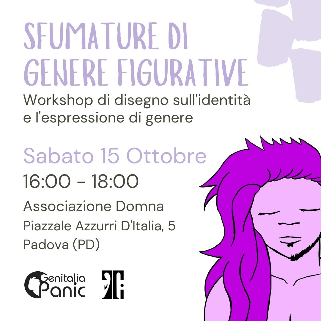 Copertina del workshop di disegno sfumature di genere figurative 15 ottobre Padova